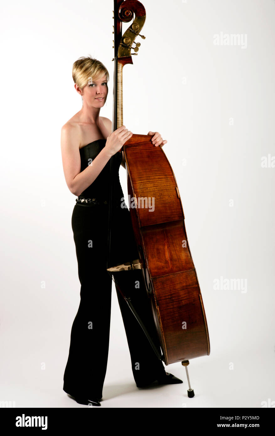 Generic Female Double Bass player Stock Photo Alamy