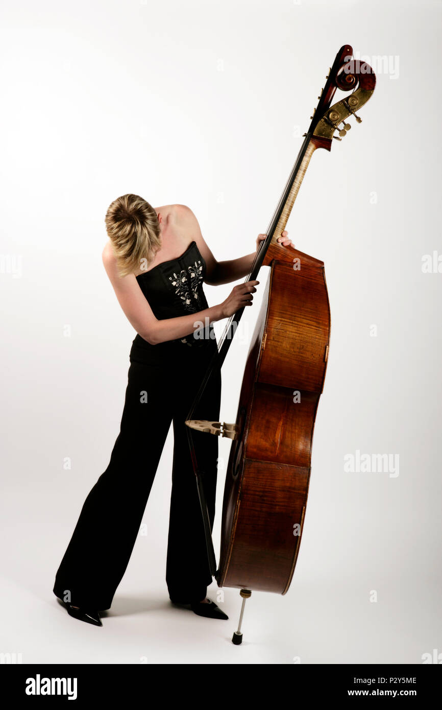 Generic Female Double Bass player Stock Photo Alamy