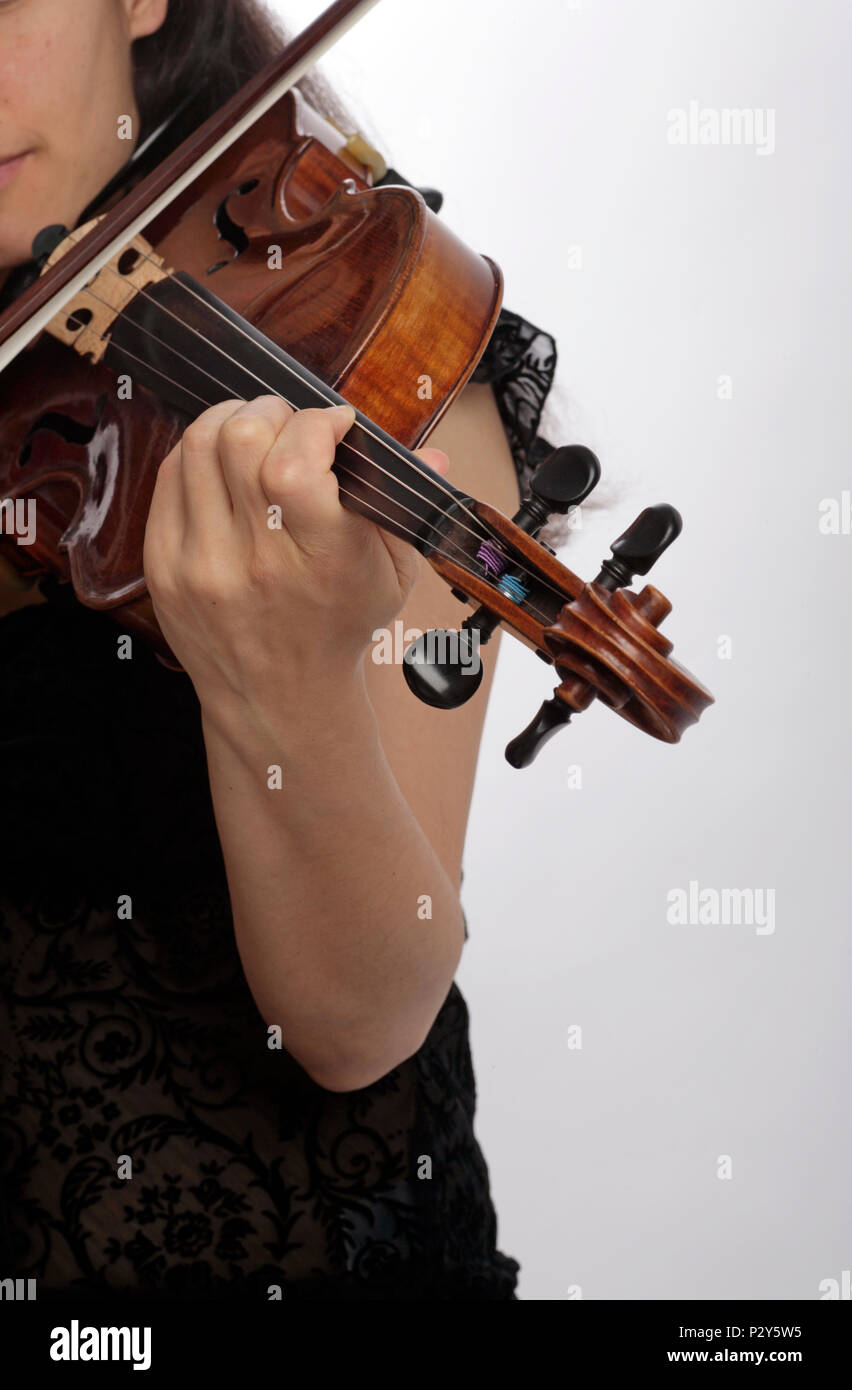 Generic Viola player playing with the bow Stock Photo Alamy
