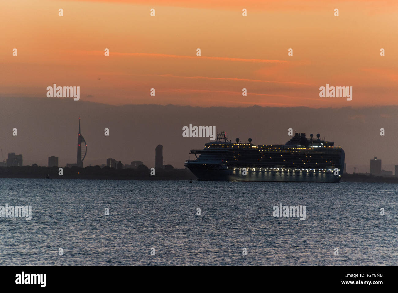 Cruise ship at dawn Stock Photo - Alamy
