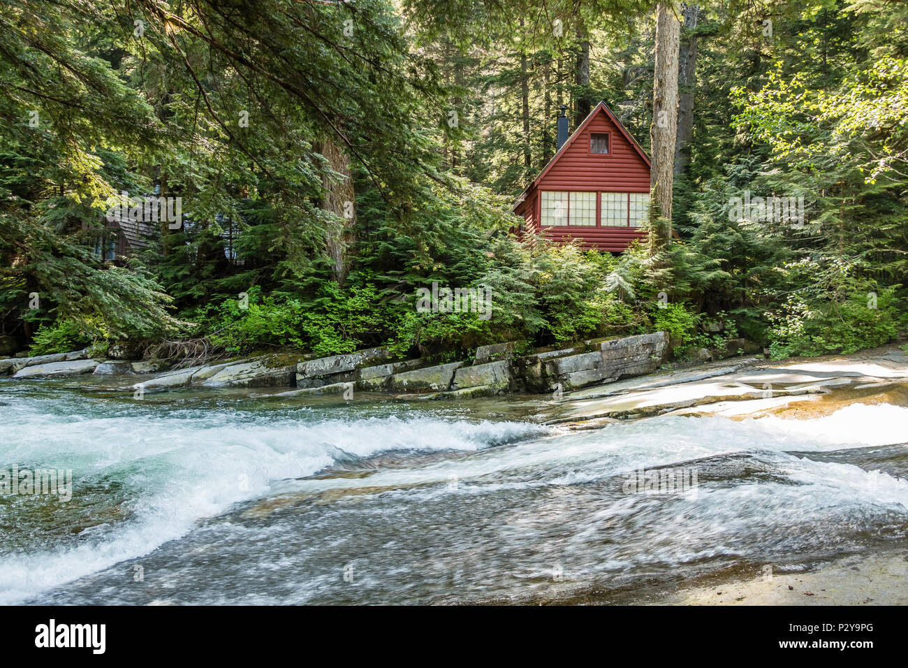 Clear Water Rushes Along On Denny Creek In Washington State An A