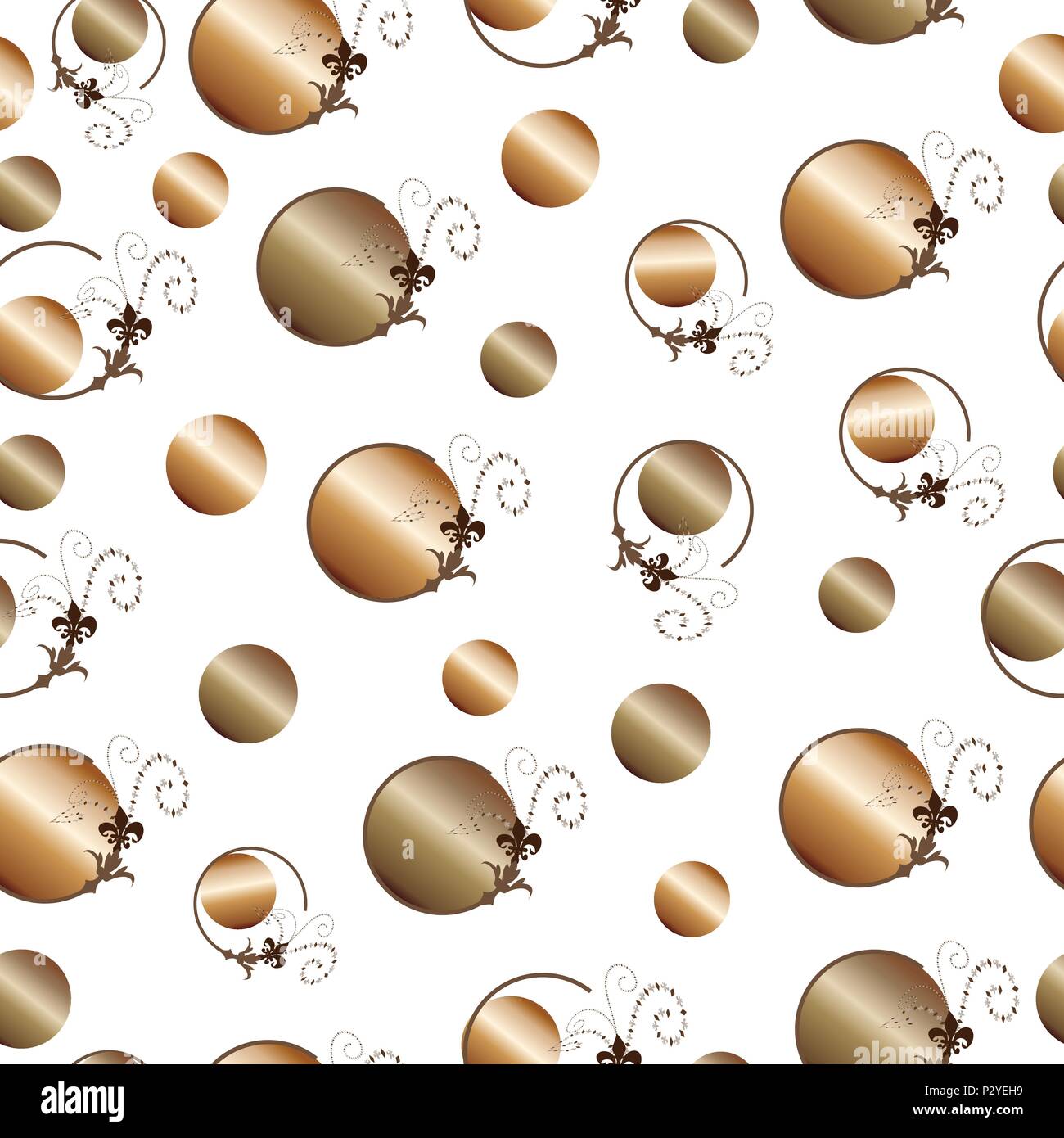 seamless pattern with artistic circles in brown colors Stock Vector