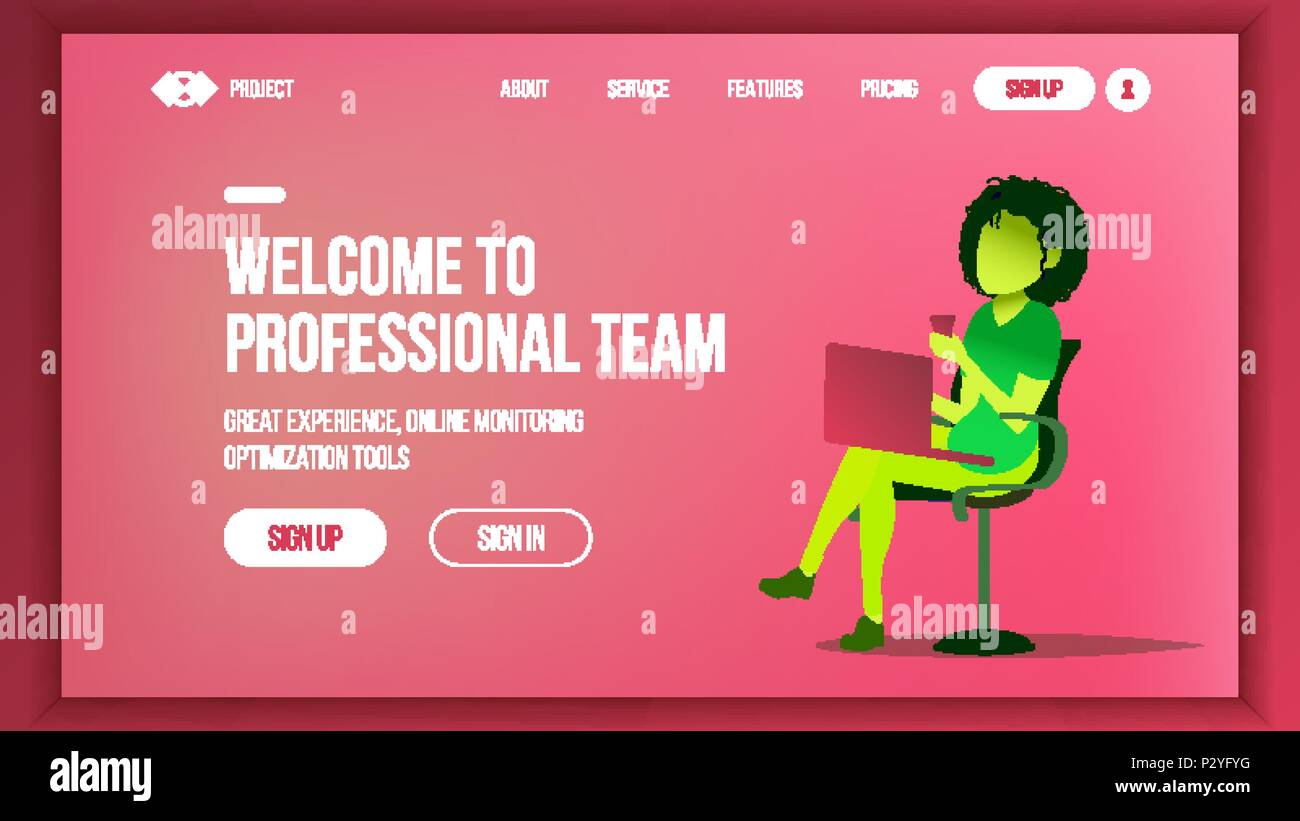 Landing Web Page Design Vector Website Business Concept Shopping