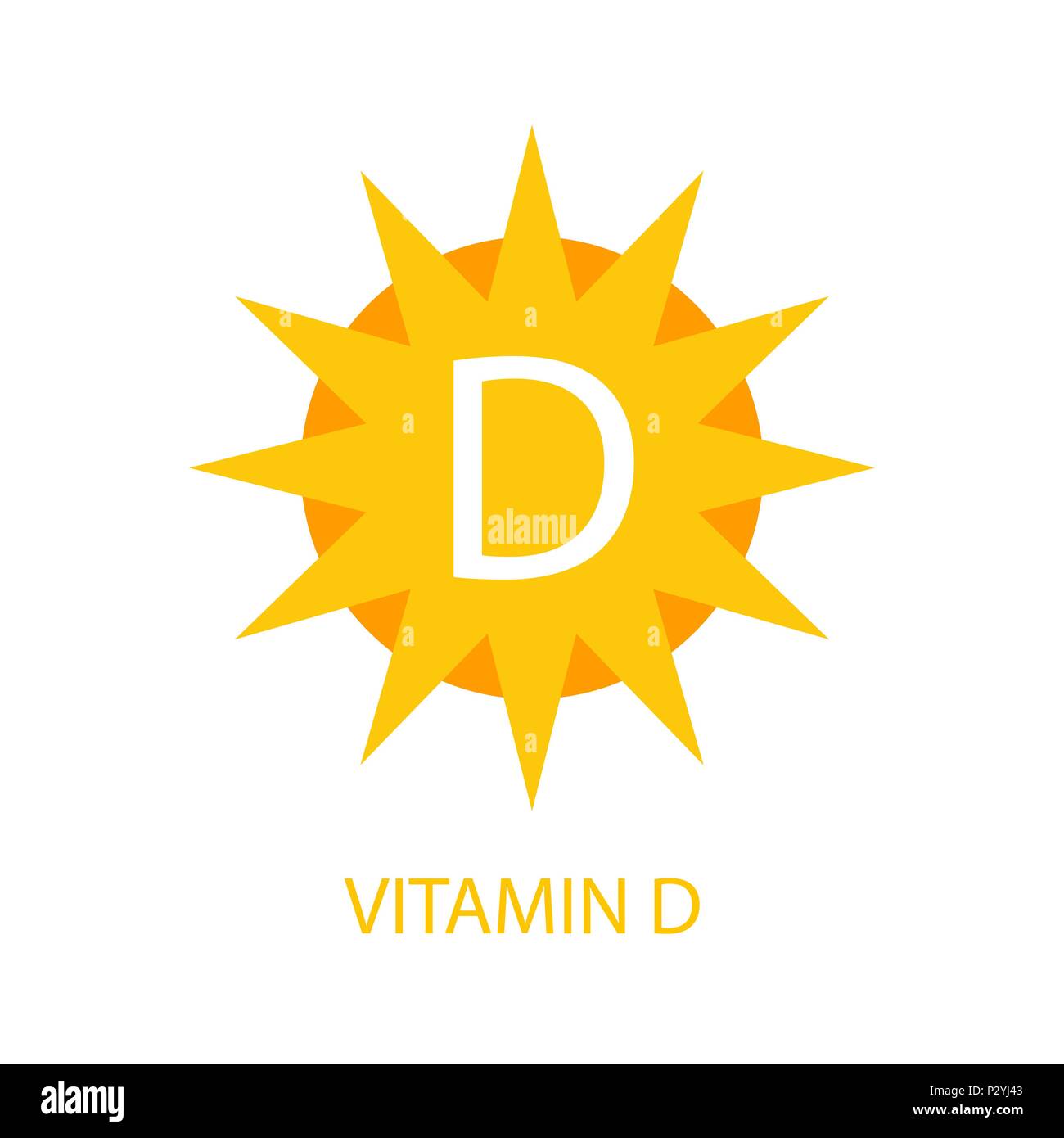 Vitamin D Icon with Sun Vector Illustration Stock Vector Image & Art Alamy
