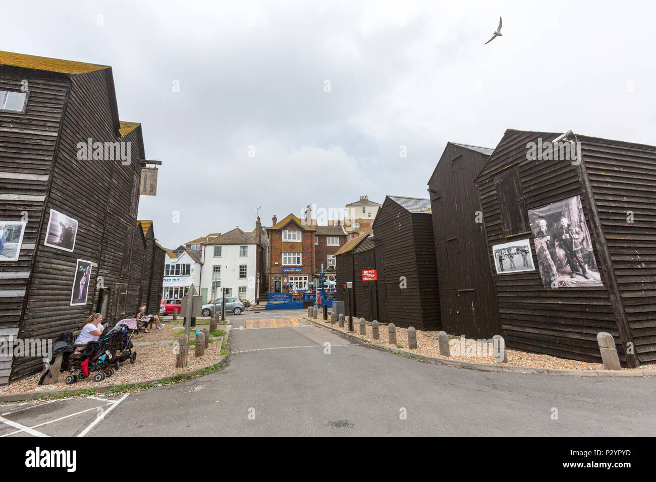 The Hastings Net Shops, Fisherman black wooden huts at Hastings at