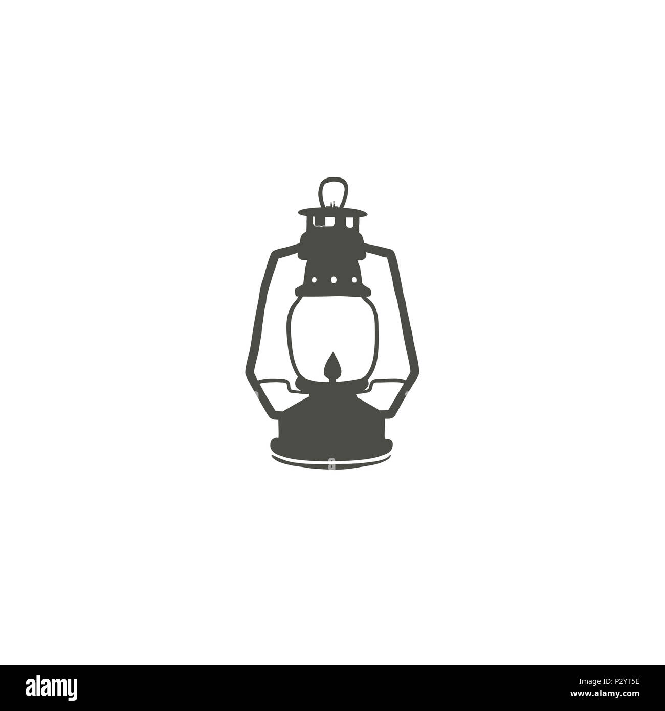 Camping lantern icon silhouette icon. Oil lamp black symbol, pictogram