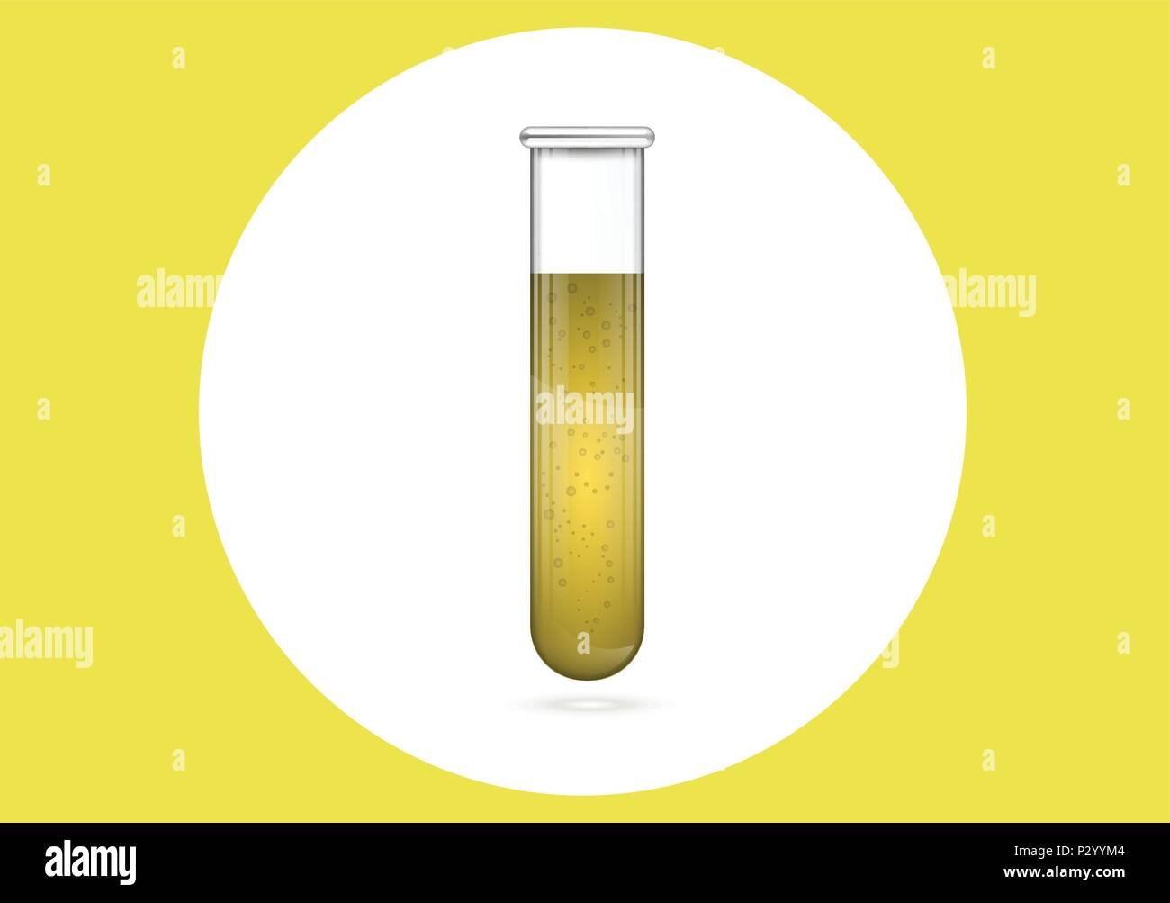 Urine test for doping in a glass tube. Medical examination. Stock Vector