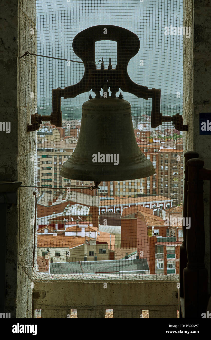 Interior of the tower in the cathedral of Valladolid, room with one of the bell, castile and lion, Spain, Europe Stock Photo