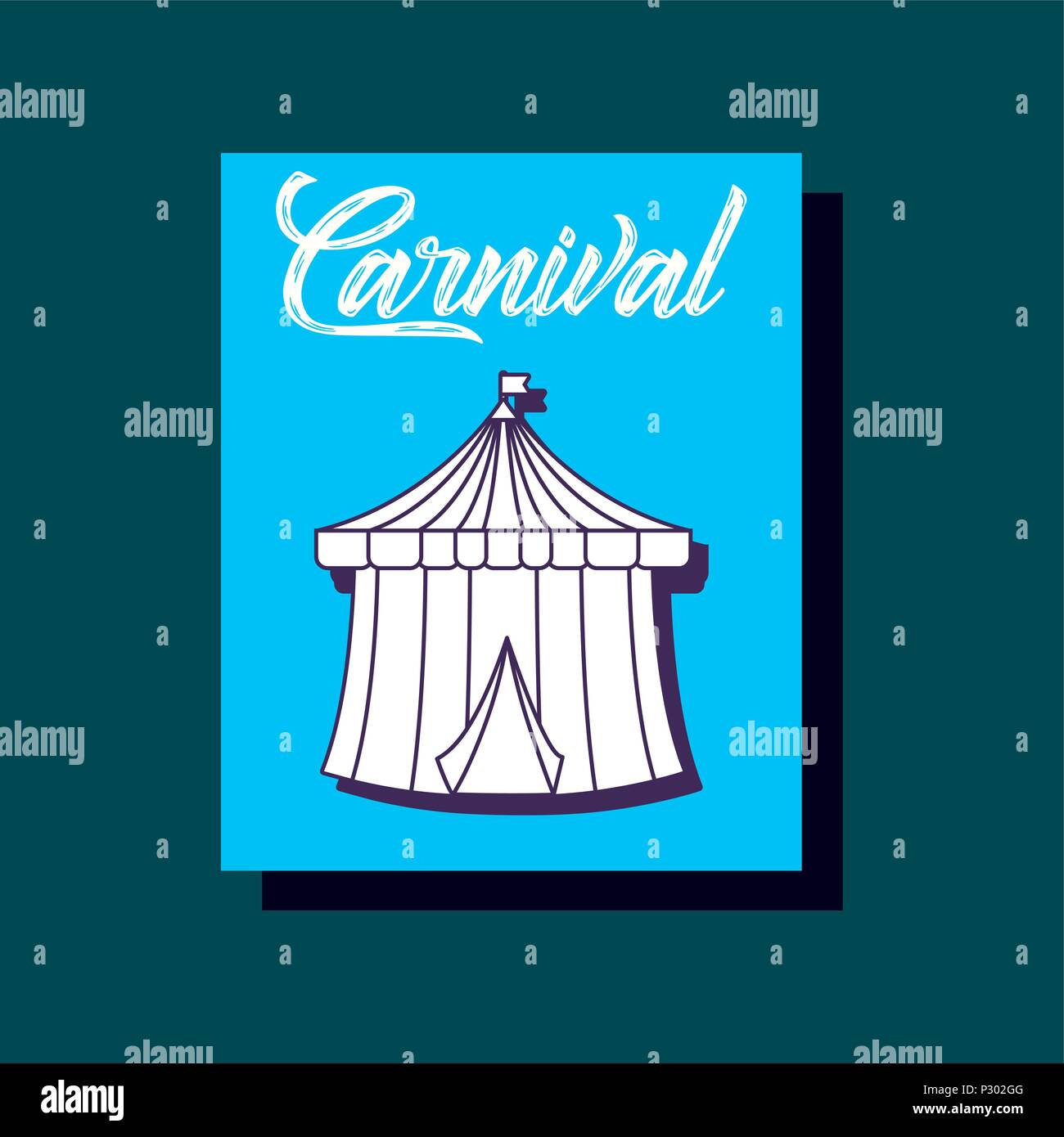 Carnival design with circus tent icon over blue background, colorful ...