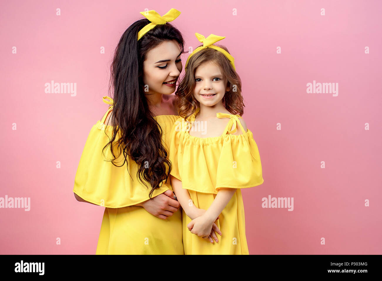 yellow dress mom and daughter