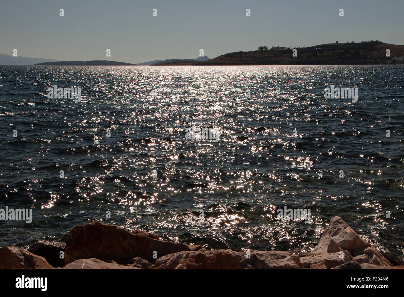 sun glitter on Mediterranean Stock Photo Alamy