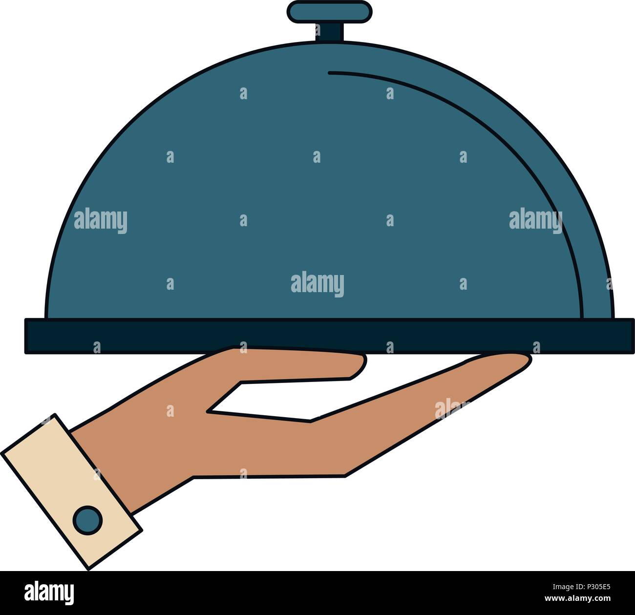 Hand holding dish dome Stock Vector