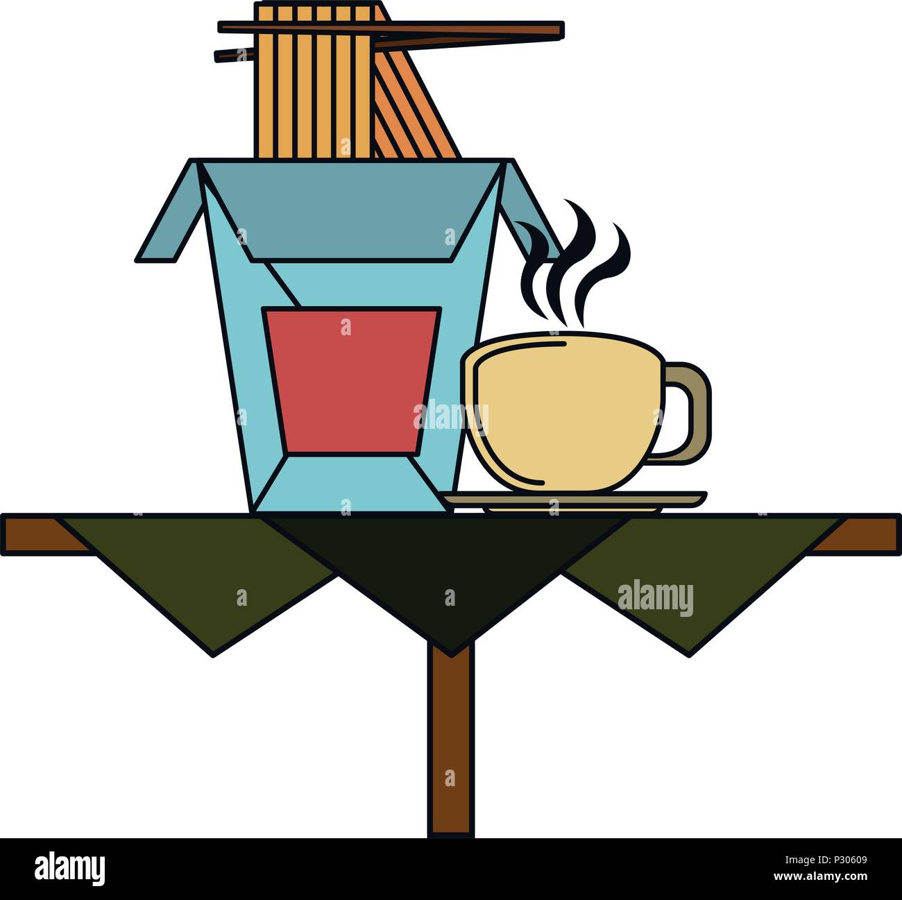 Noodles and coffee cup Stock Vector Image & Art Alamy