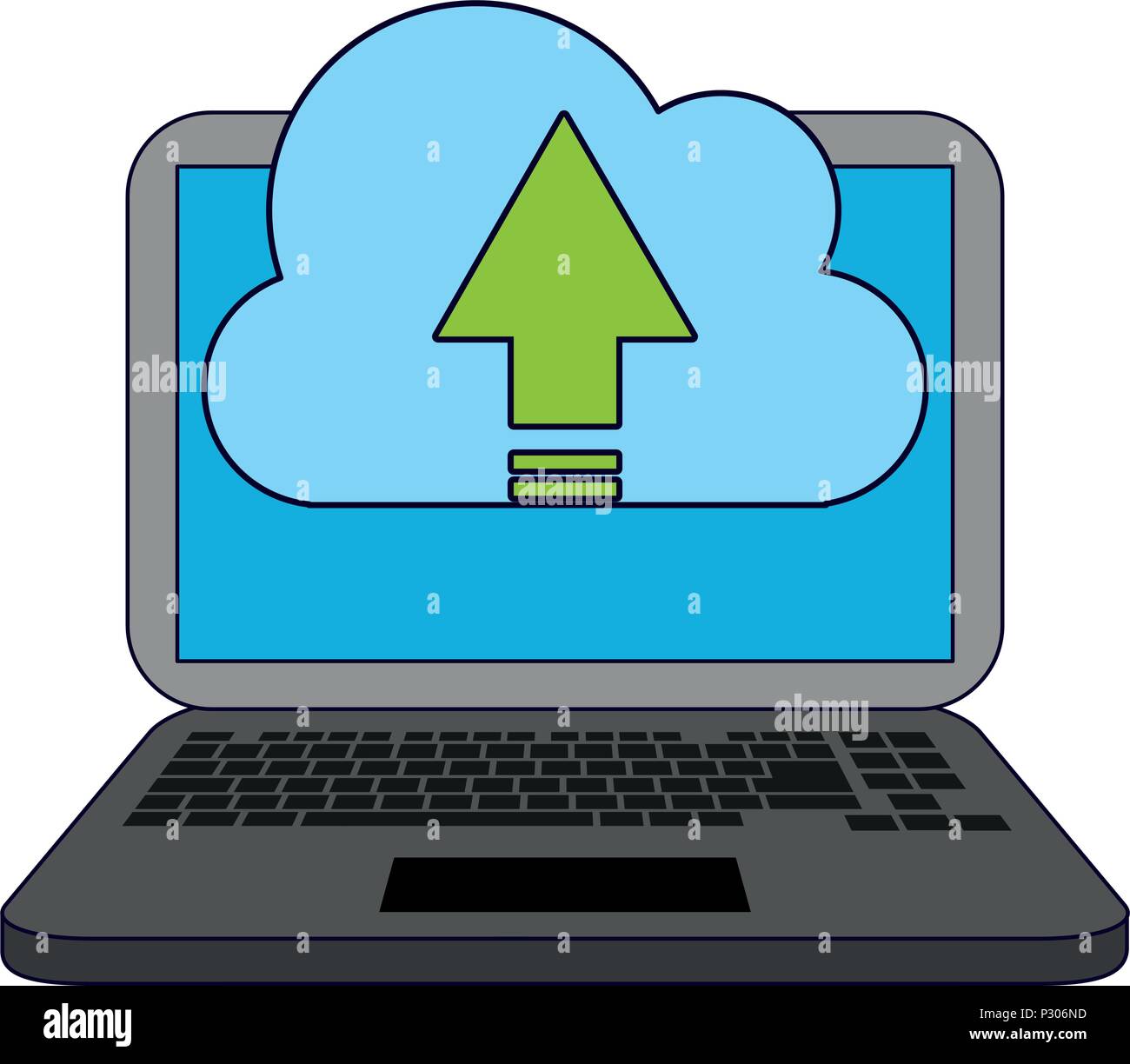 Laptop and cloud computing Stock Vector Image & Art - Alamy