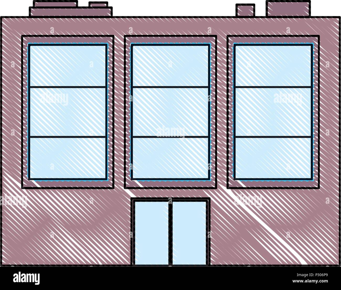 city building icon over white background, colorful design. vector ...