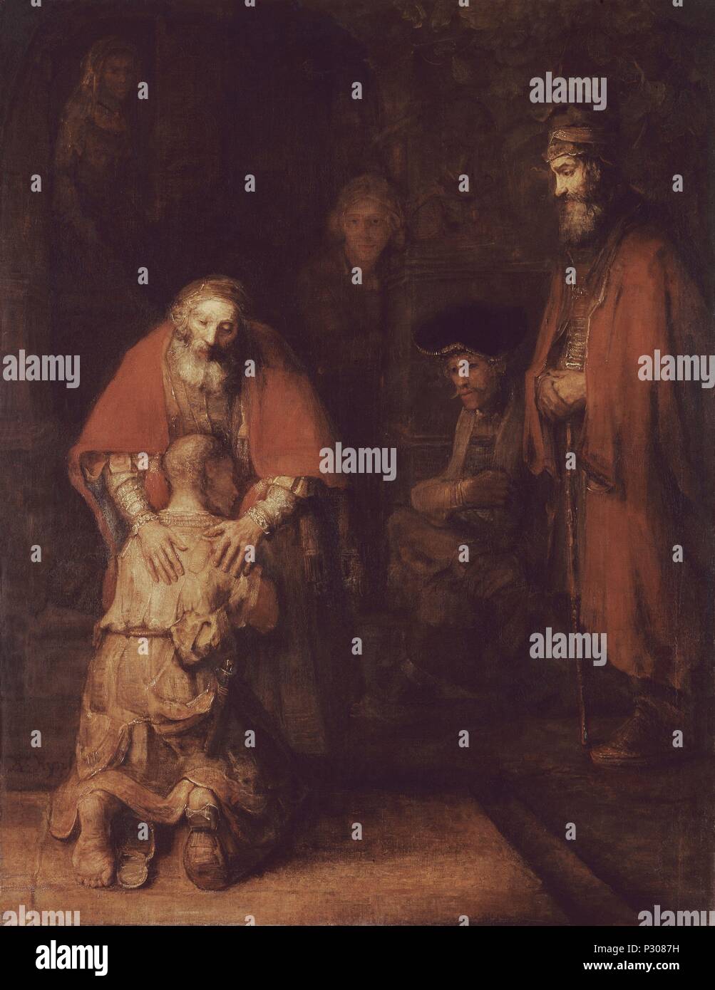 Dutch school. The Return of the Prodigal Son. 17th century. Saint-Petersburg, Hermitage Museum. Author: Rembrandt (1606-1669). Location: MUSEO ERMITAGE-COLECCION, ST. PETERSBURG, RUSSIA. Stock Photo