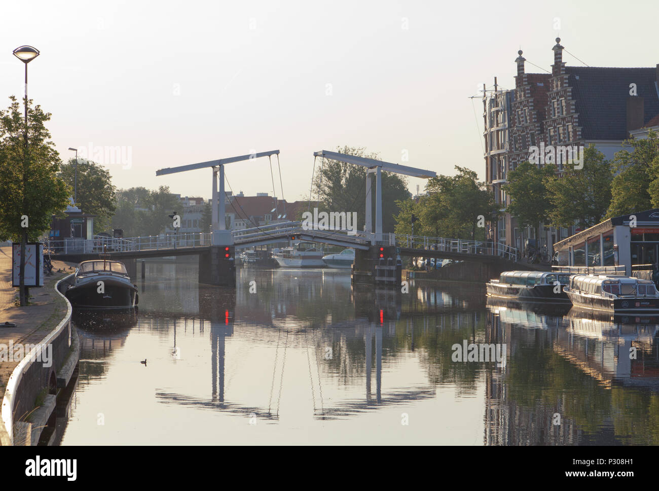The Gravestenen bridge (Gravestenenbrug), Haarlem, Netherlands. Stock Photo