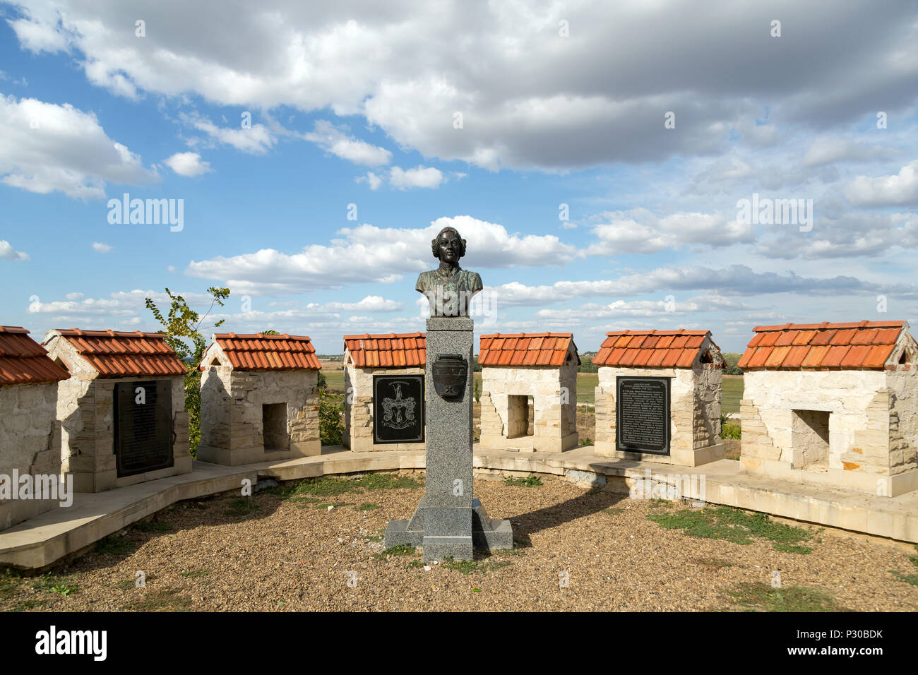 Bender, Moldova, monument of the Luegenbaron Muenchhausen on the fortress Bender Stock Photo