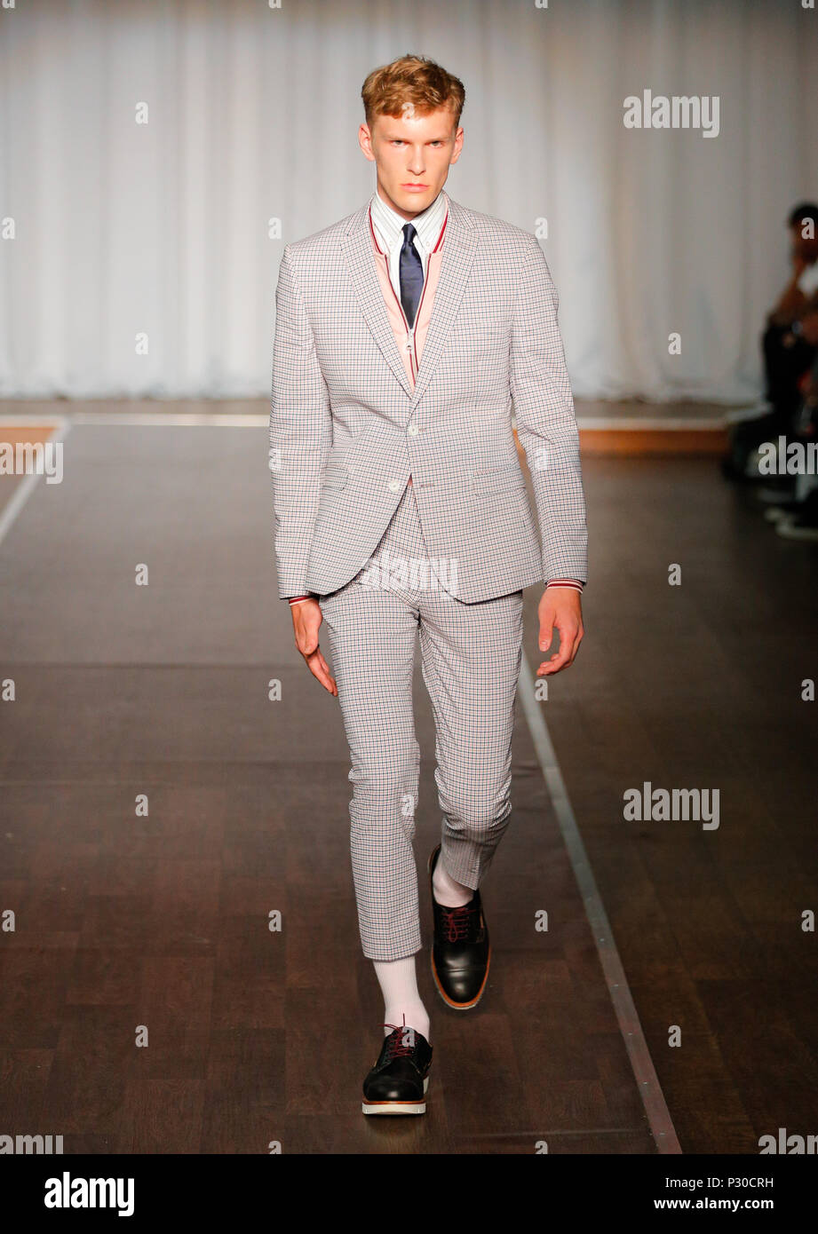 London Fashion Week Mens British designer Ben Sherman presenting Summer  Spring 2019 fashion collection at British Fashion Council Show Space Stock  Photo - Alamy