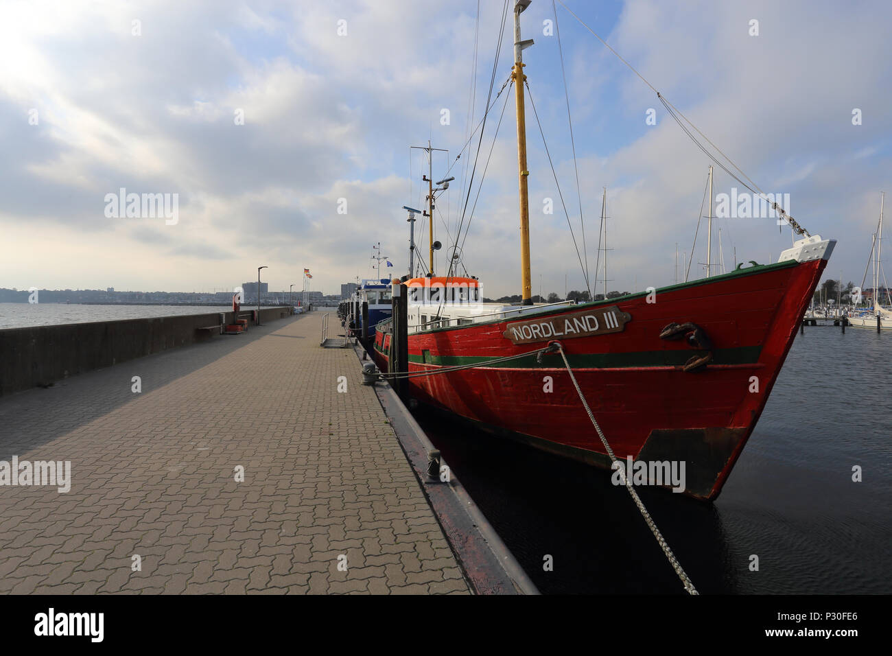 Strande, Germany, the MS Nordland III at the port mole Stock Photo