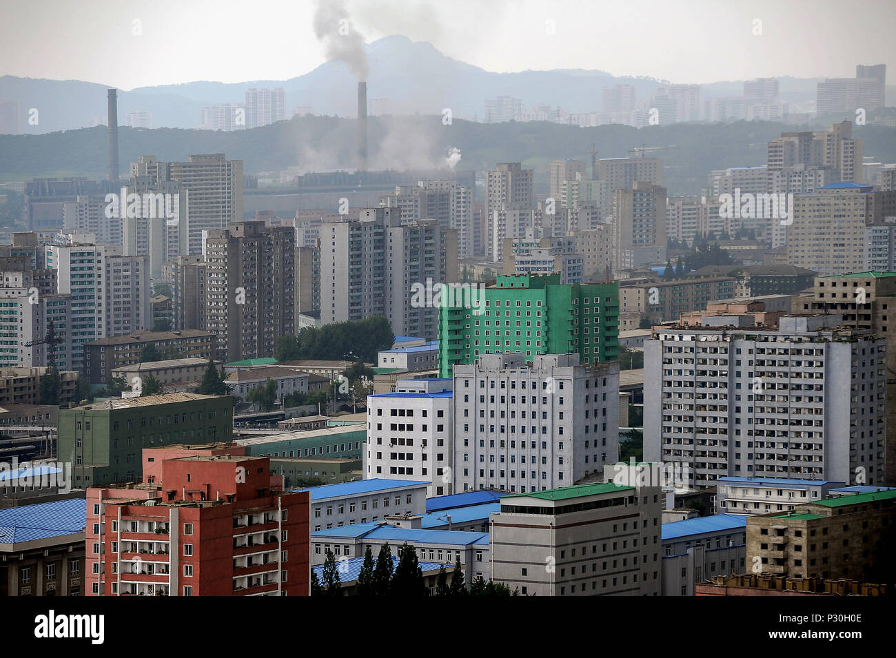 Pyongyang, North Korea, view over the city Stock Photo