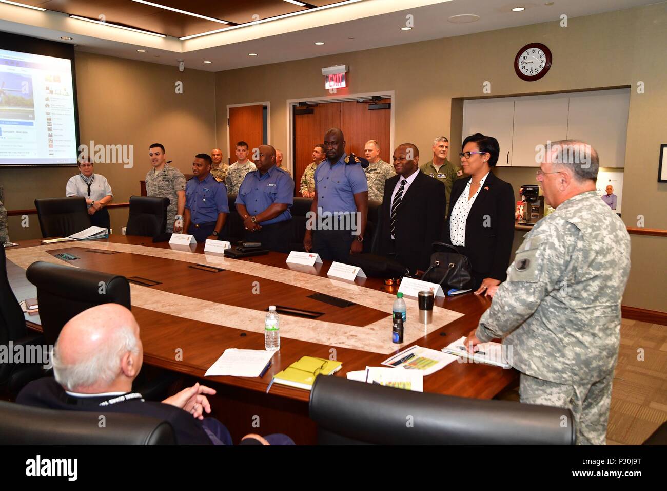 Maj. Gen. Frank Vavala leads delegates from Trinidad and Tobago in the
