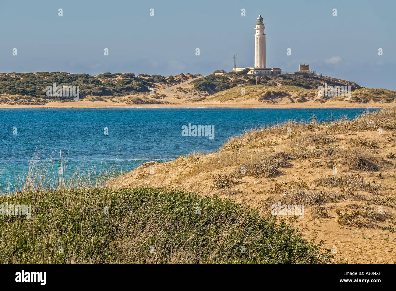 Cape Trafalgar Lighthouse,Los Canos de Meca, Cadiz Province, Spain ...