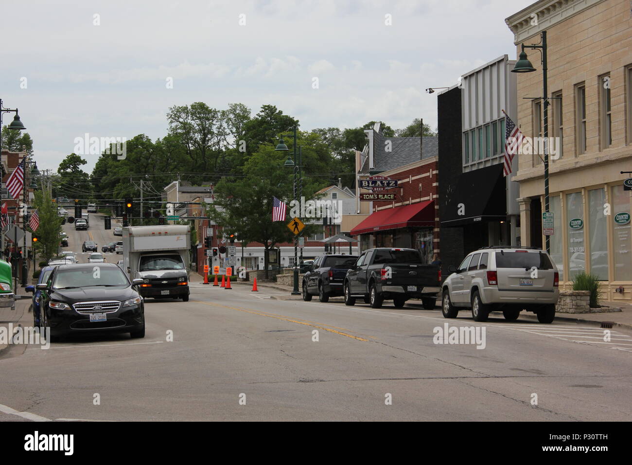Illinois and Michigan canal shopping district in scenic and historic