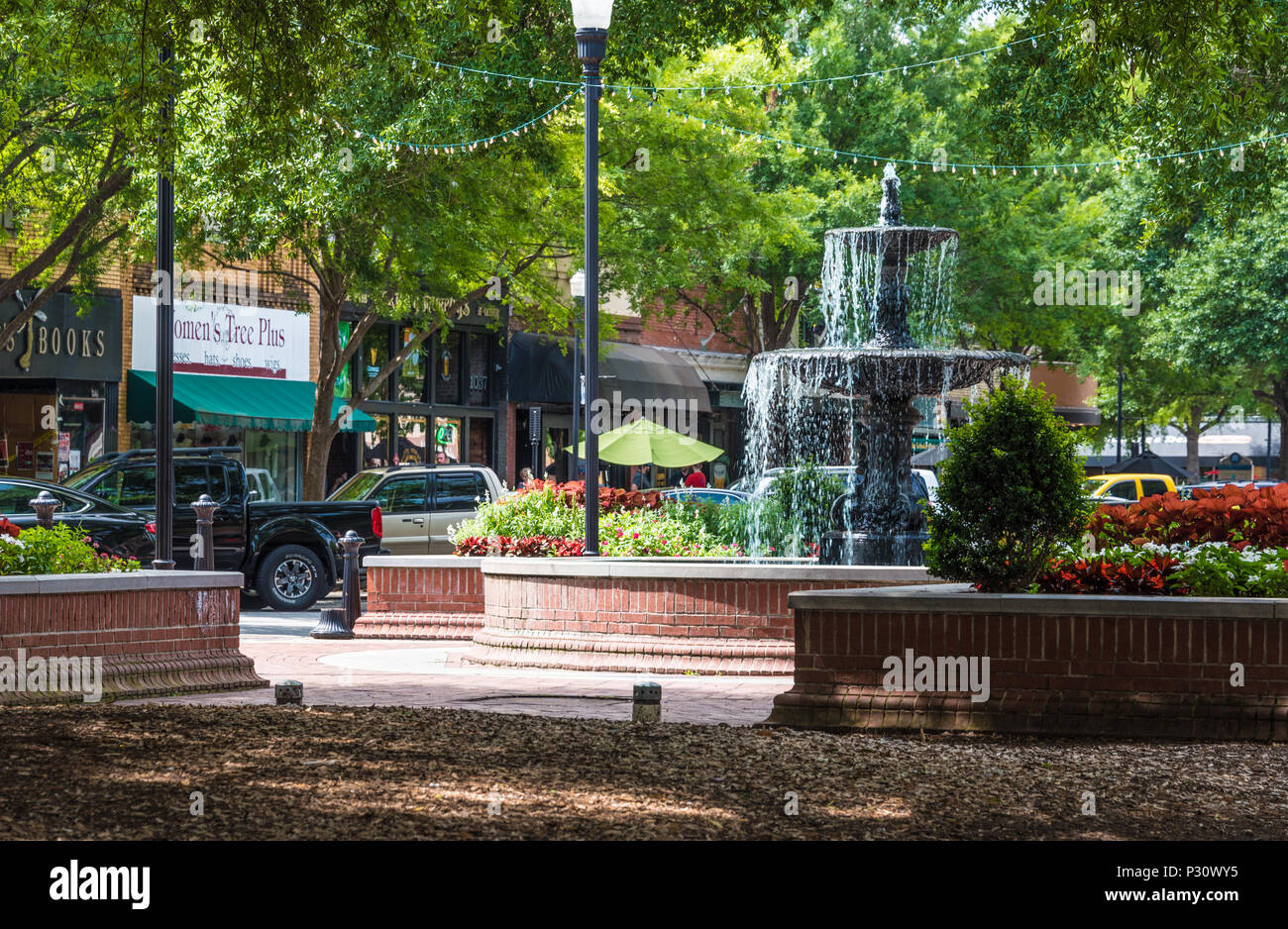 Springtime view of charming Uptown Columbus, Georgia. (USA) Stock Photo