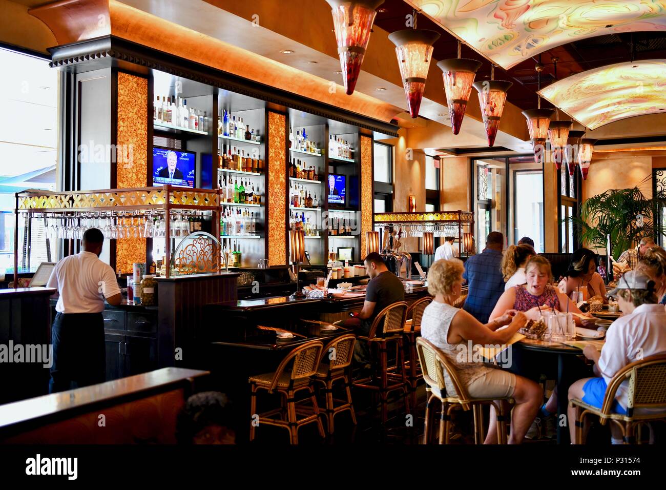 Cheesecake Factory Restaurant Interior Usa Stock Photo