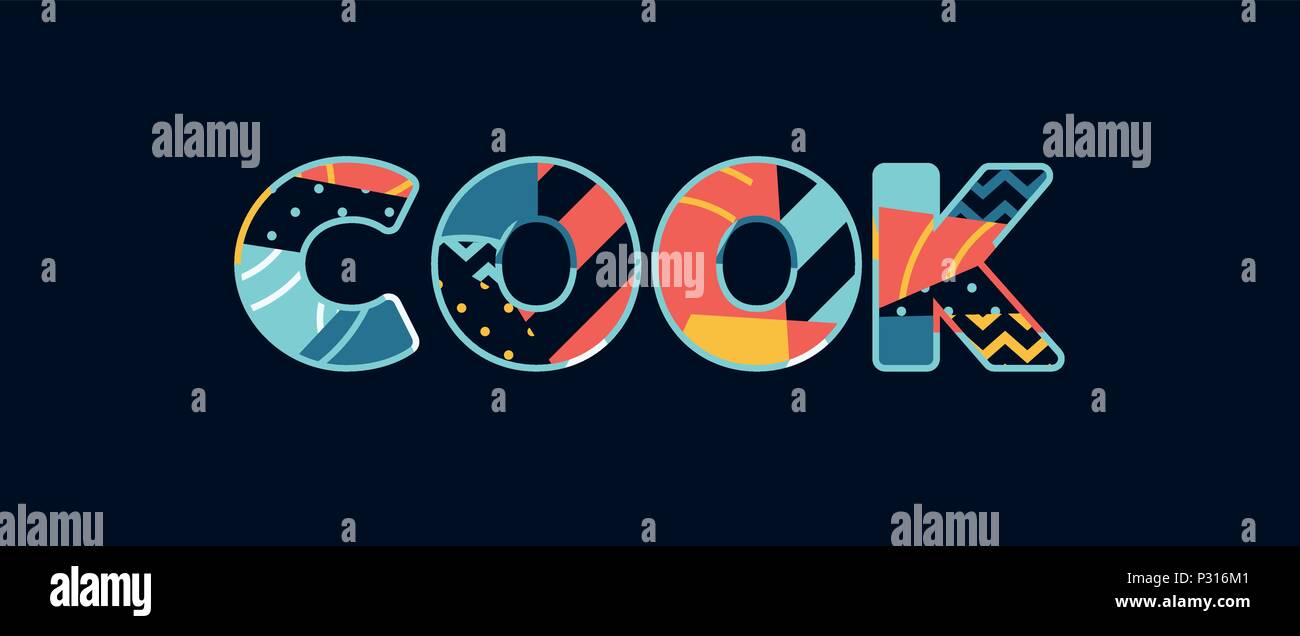 The word COOK concept written in colorful abstract typography. Vector ...