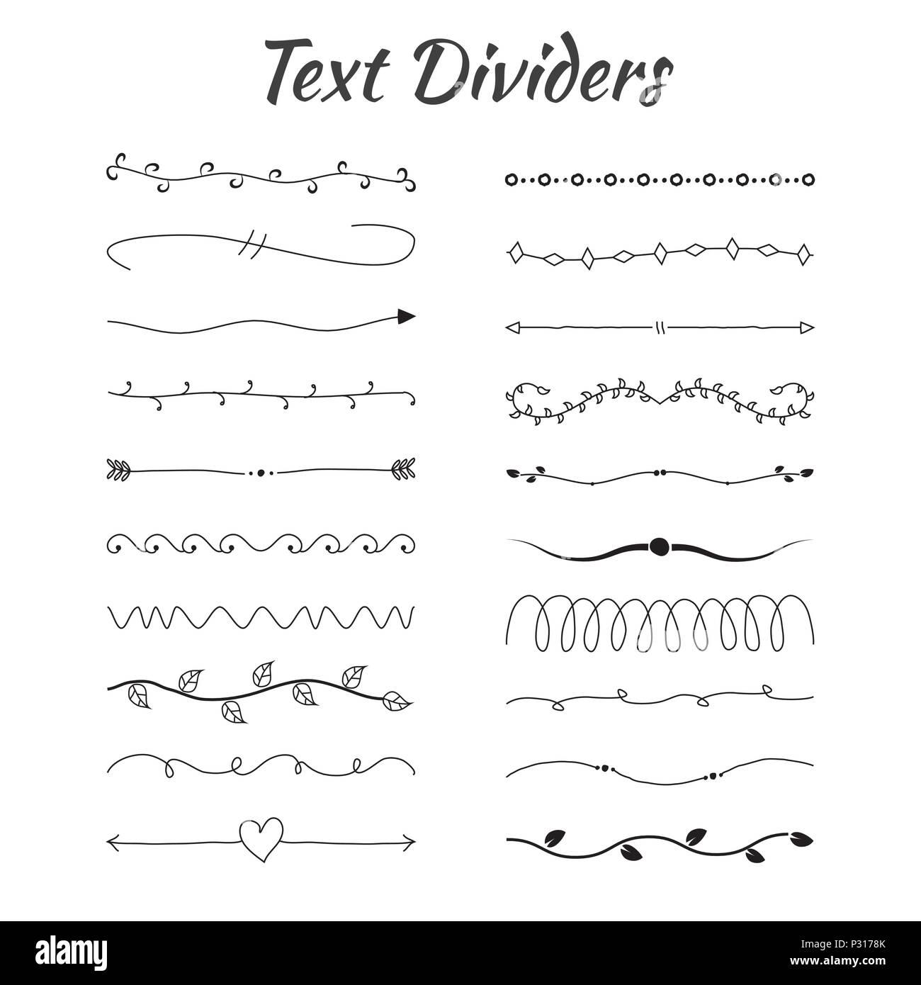 Paragraph dividers Black and White Stock Photos & Images Alamy