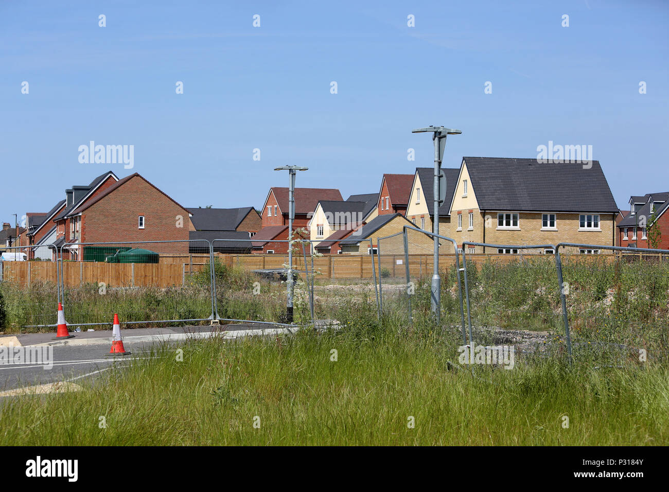 General views of new build homes in Chichester, West Sussex, UK. Stock Photo