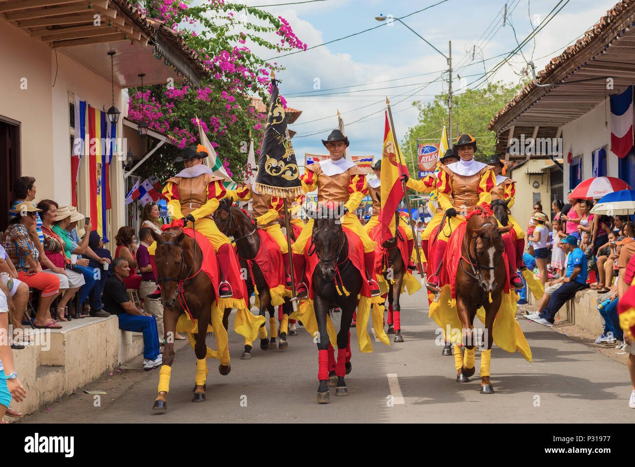 Los Santos, Panama - November 10, 2015: Festival and parade in La Villa commemorates La Grita de la Independencia. Held every November 10, this festiv Stock Photo