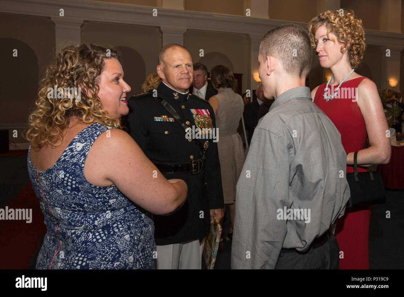 Commandant of the Marine Corps Gen. Robert B. Neller, center, speaks ...