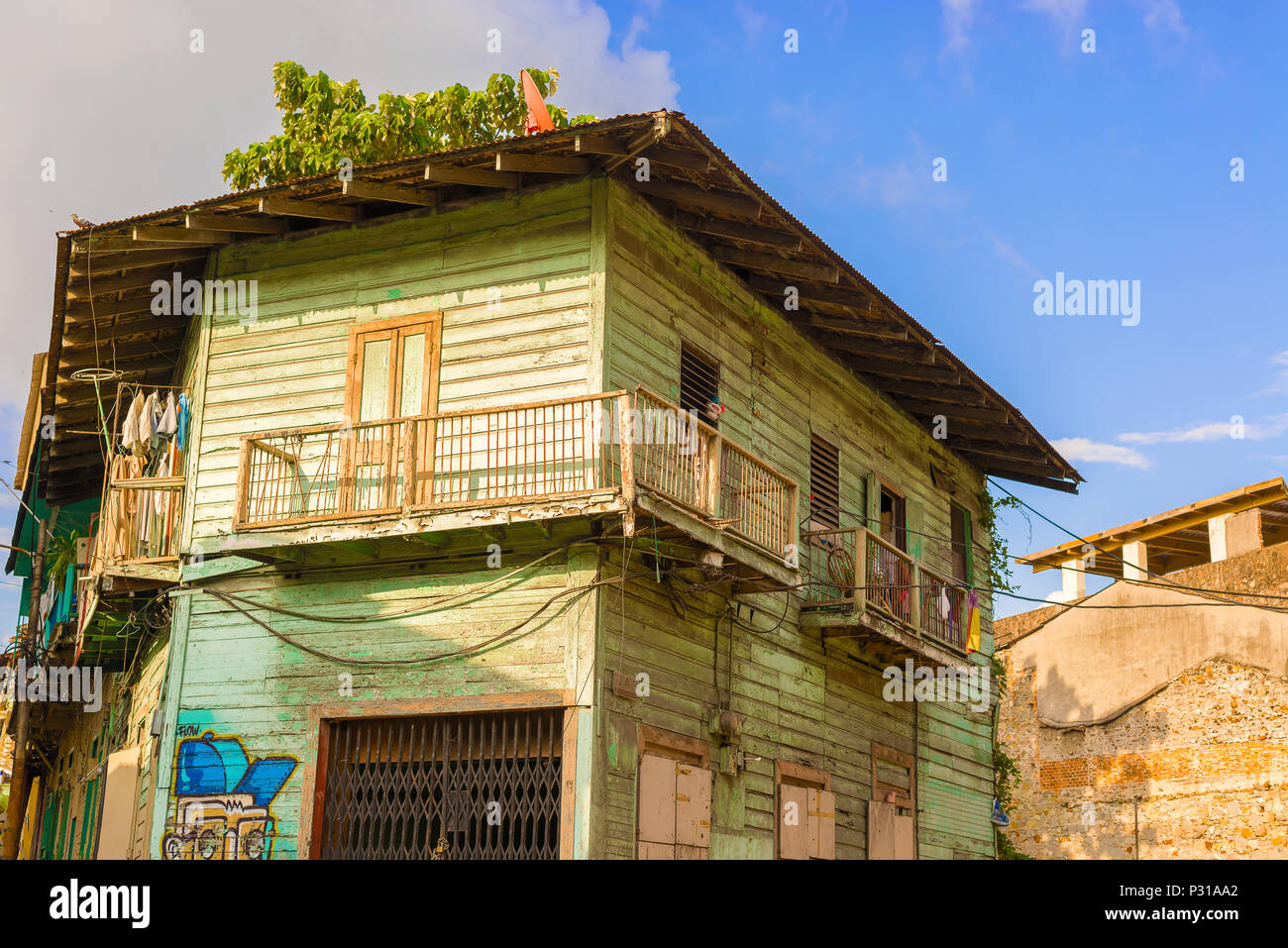 Panama city Casco viejo old colonial houses Stock Photo Alamy