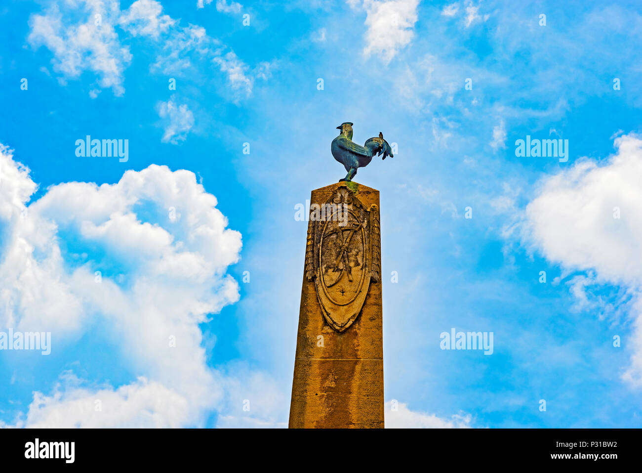Rooster monument in French square in Panama city in Casco Viejo. Stock Photo