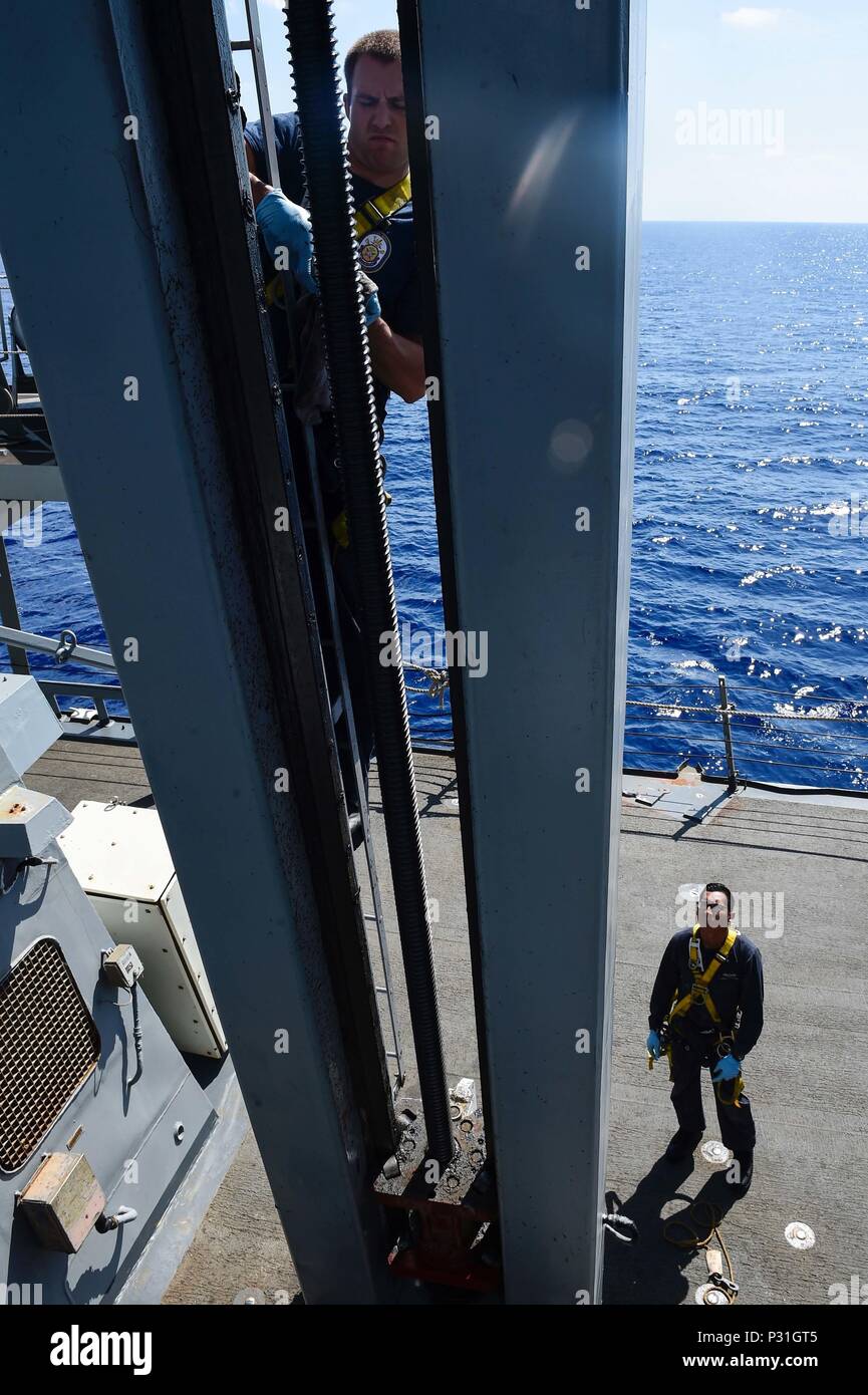 https://c8.alamy.com/comp/P31GT5/160817-n-fp878-322-mediterranean-sea-aug-17-2016-seaman-miguel-espinoza-from-houston-stands-safety-observer-while-seaman-alexander-pyankov-from-miami-conducts-maintenance-on-a-sliding-pad-eye-aboard-uss-ross-ddg-71-aug-17-2016-ross-an-arleigh-burke-class-guided-missile-destroyer-forward-deployed-to-rota-spain-is-conducting-naval-operations-in-the-us-6th-fleet-area-of-operations-in-support-of-us-national-security-interests-in-europe-and-africa-us-navy-photo-by-mass-communication-specialist-1st-class-theron-j-godboldreleased-P31GT5.jpg