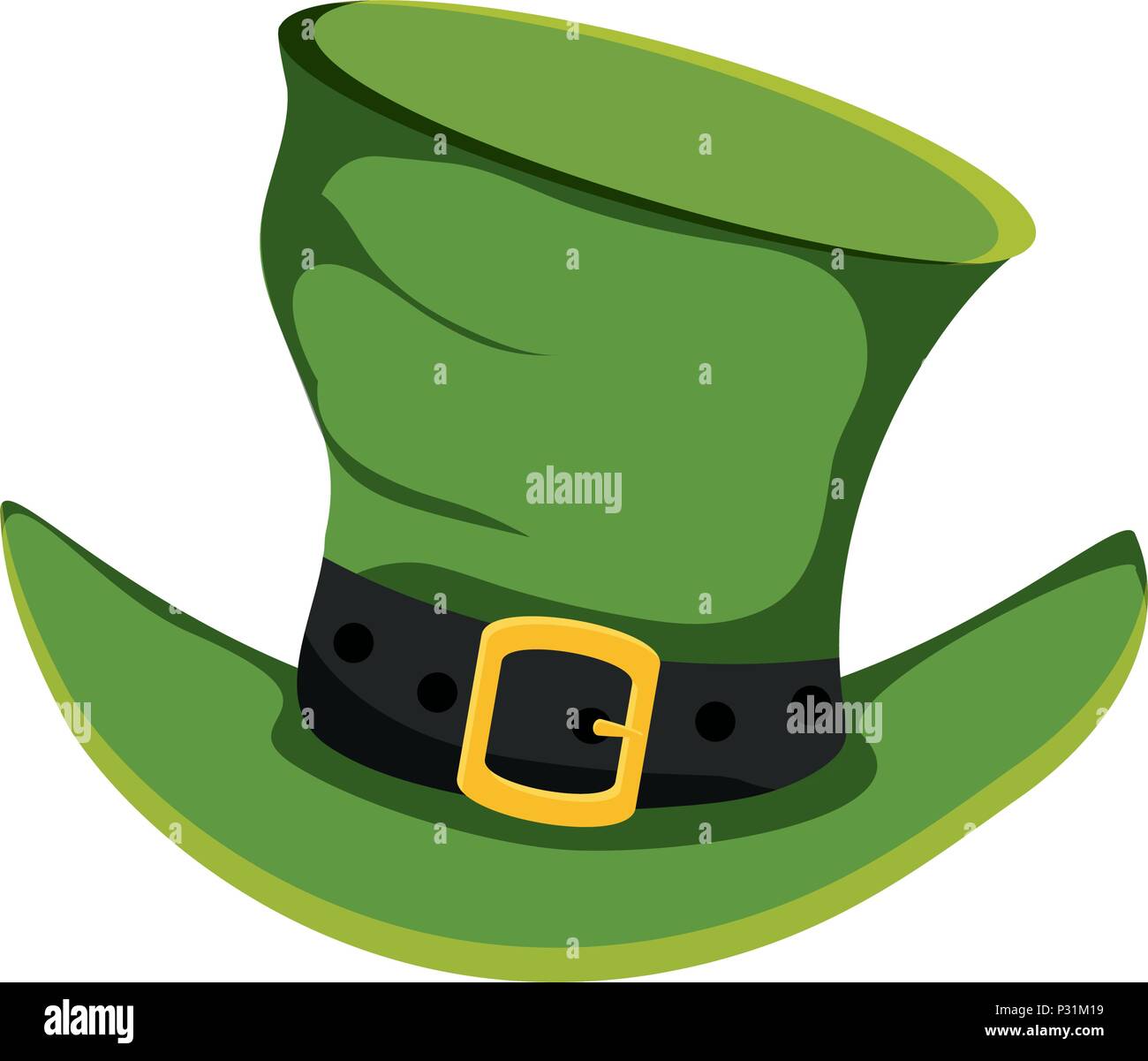 irish top hat over white background, vector illustration Stock Vector