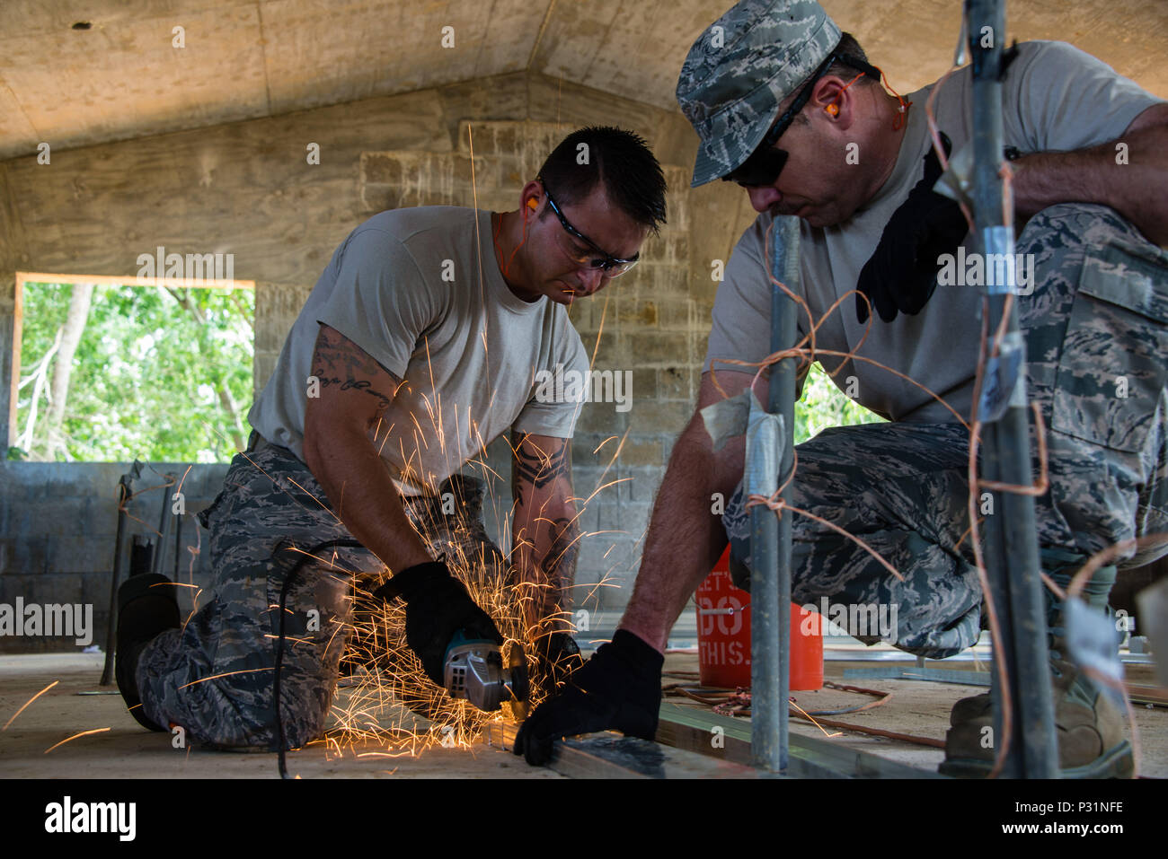 Refueling heavy construction equipment hires stock photography and