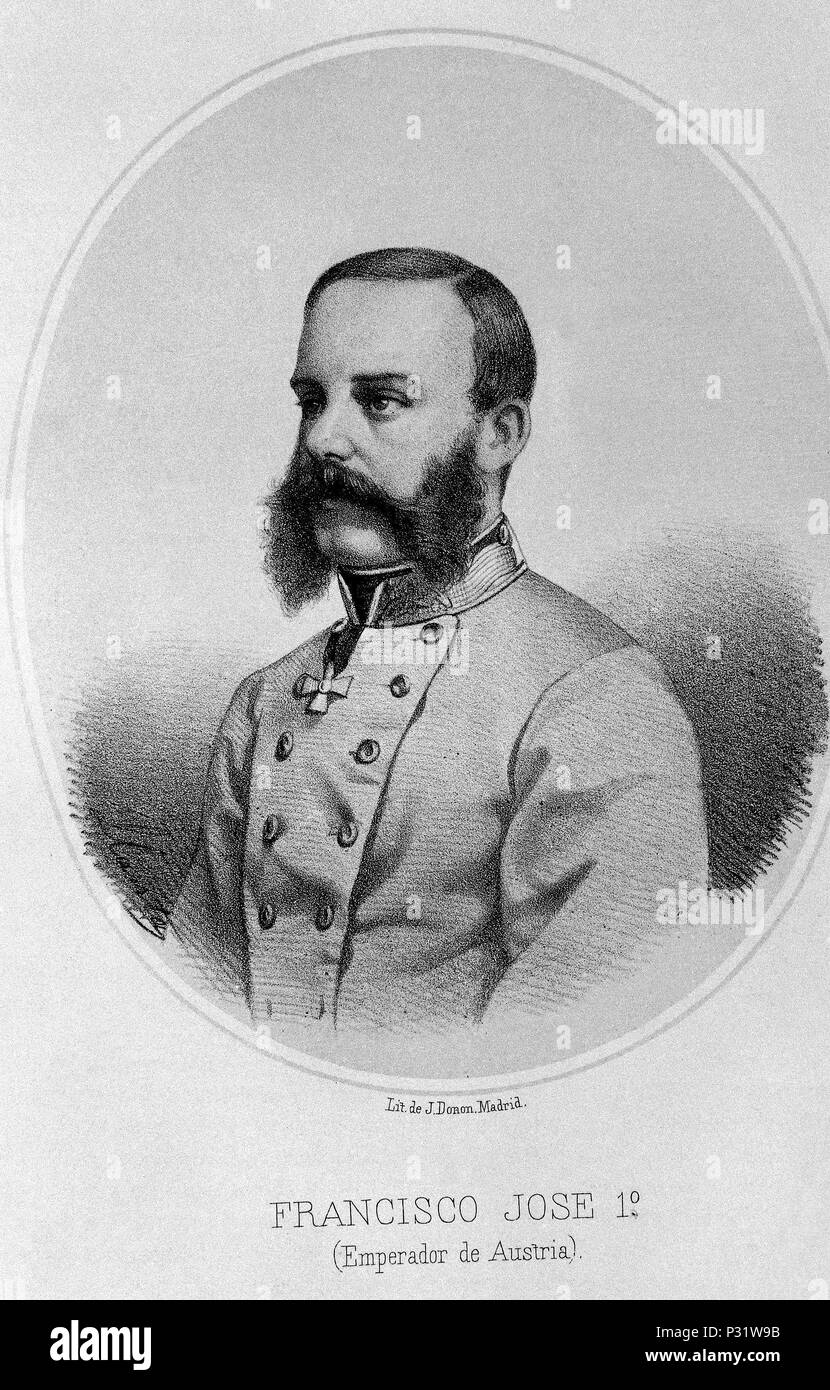 FRANCISCO JOSE I DE AUSTRIA 1830-1916. Author: Julio Donon (19th cent.). Location: BIBLIOTECA NACIONAL-COLECCION, MADRID, SPAIN. Stock Photo