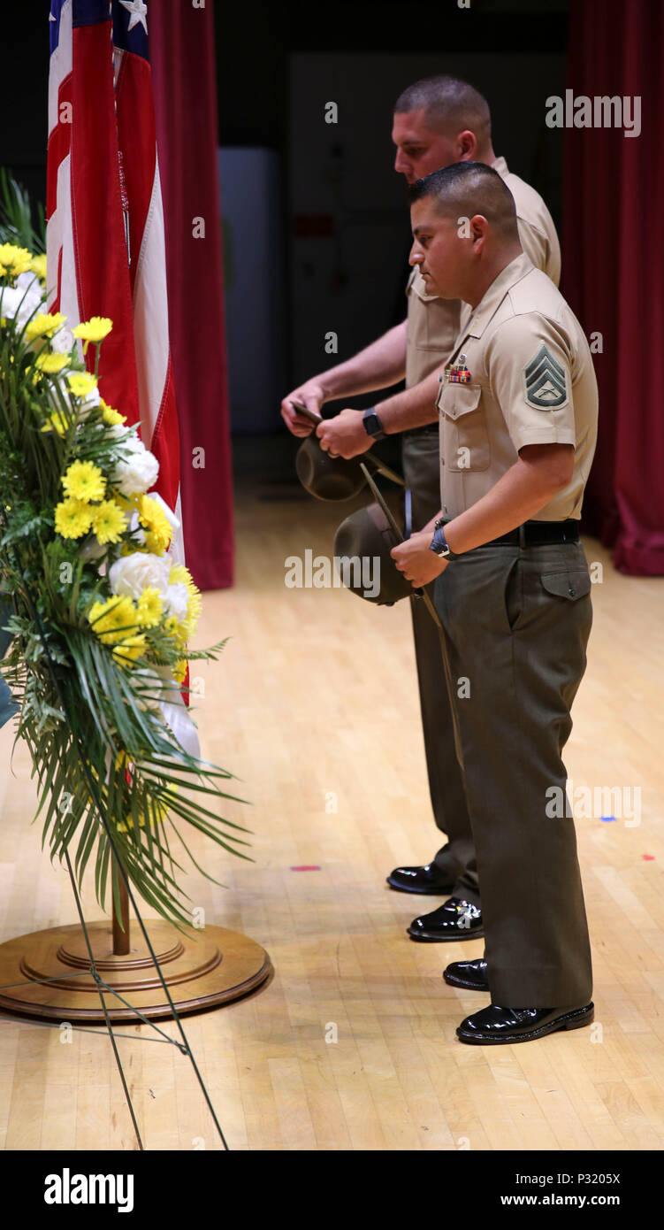 Drill instructors pay their final respects to Sgt. Michael A. Tooley at ...