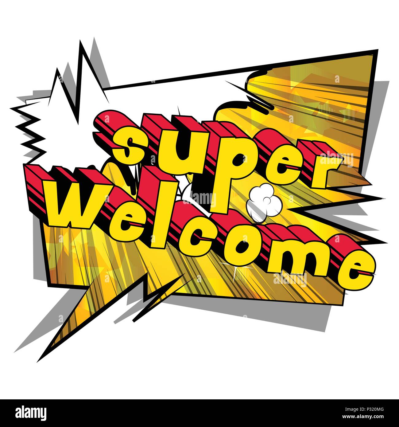 Super Cute - Comic Book Style Word On Comic Book Abstract