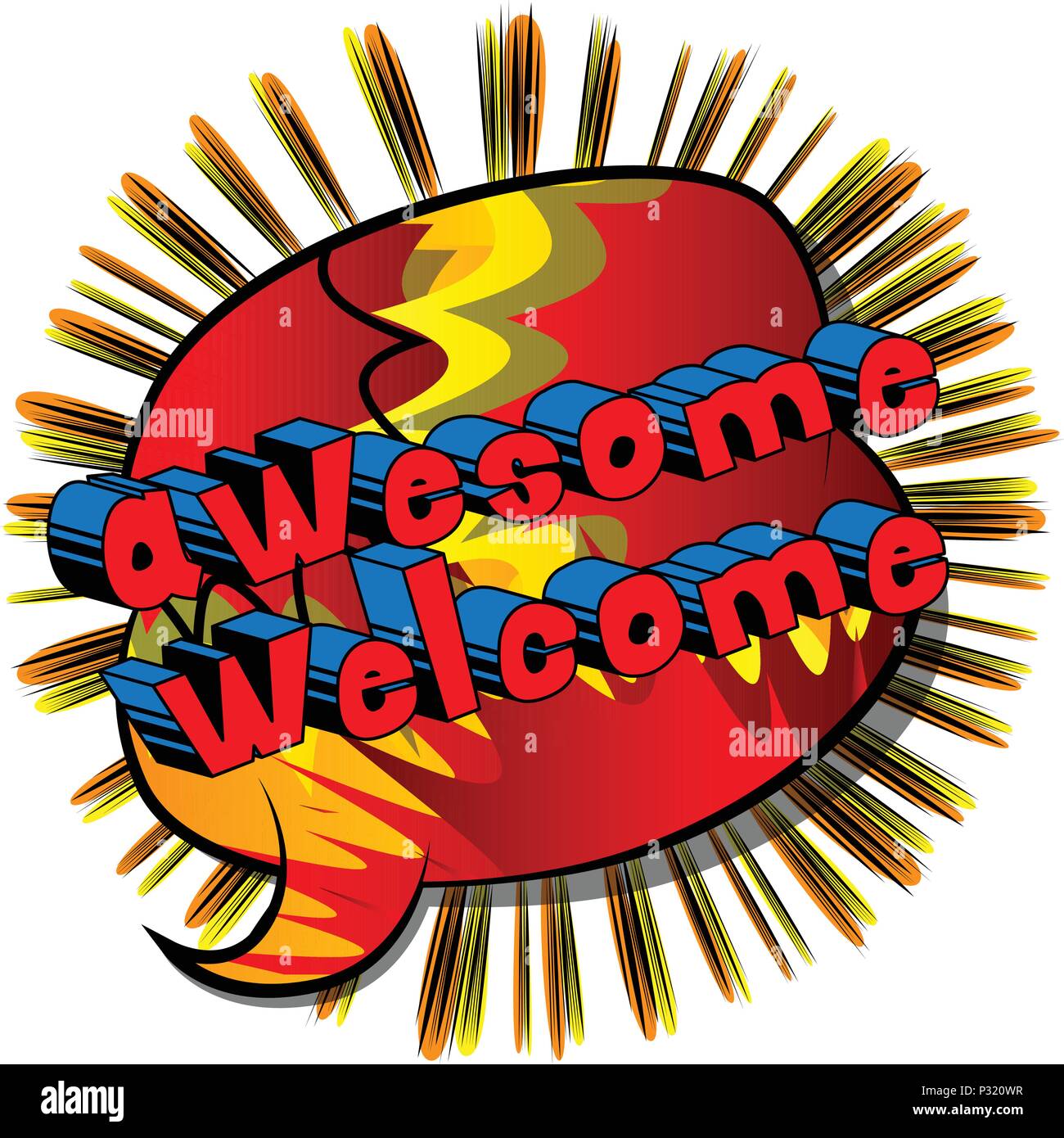 Awesome Welcome - Comic book word on abstract background Stock Vector ...