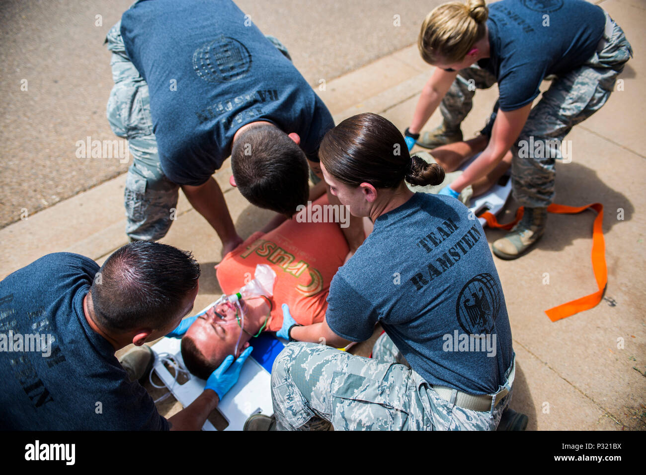 Emergency medical technicians assigned to the 86th Medical Group at