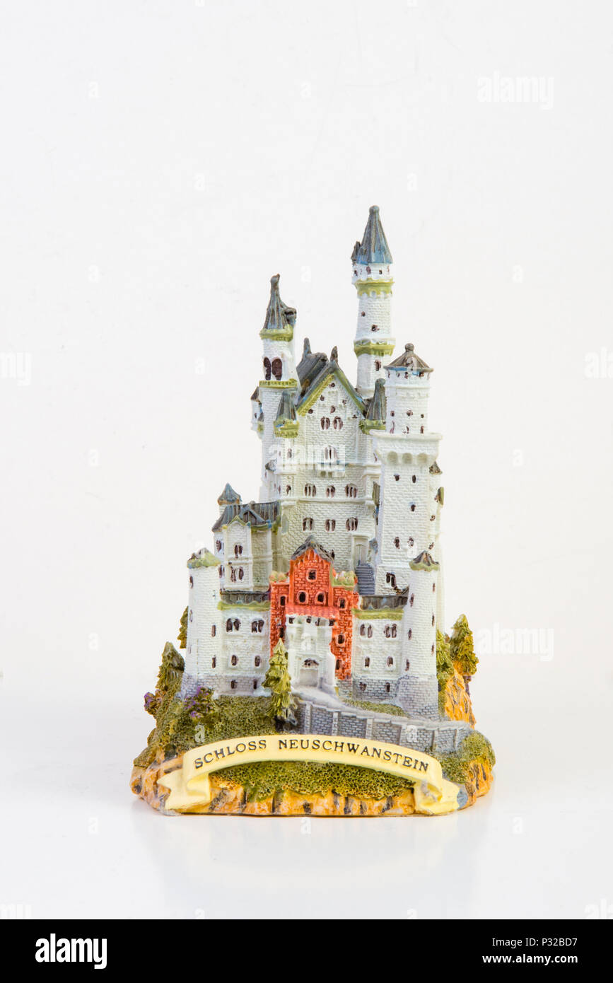 Souvenir model of Neuschwanstein castle Stock Photo