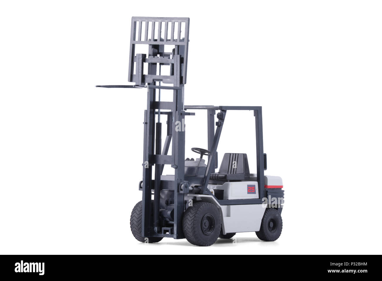 The Small grey forklift scale model. Stock Photo