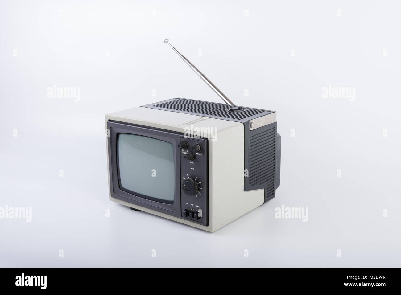 The Vintage portable TV Stock Photo Alamy