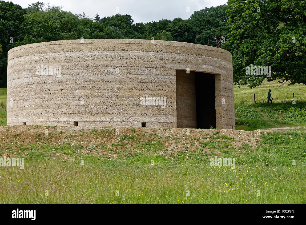Sunday 17th June 2018. Runnymede Meadows, Surrey, England.'Writ In Water' designed by artist Mark Wallinger to 'reflect upon the founding principles of democracy'. Created in collaboration with Studio Octopi it opened to the public yesterday on16th June & sits on public 'land held in common' at Runnymede by the National Trust. Credit: wyrdlight/Alamy Live News Stock Photo