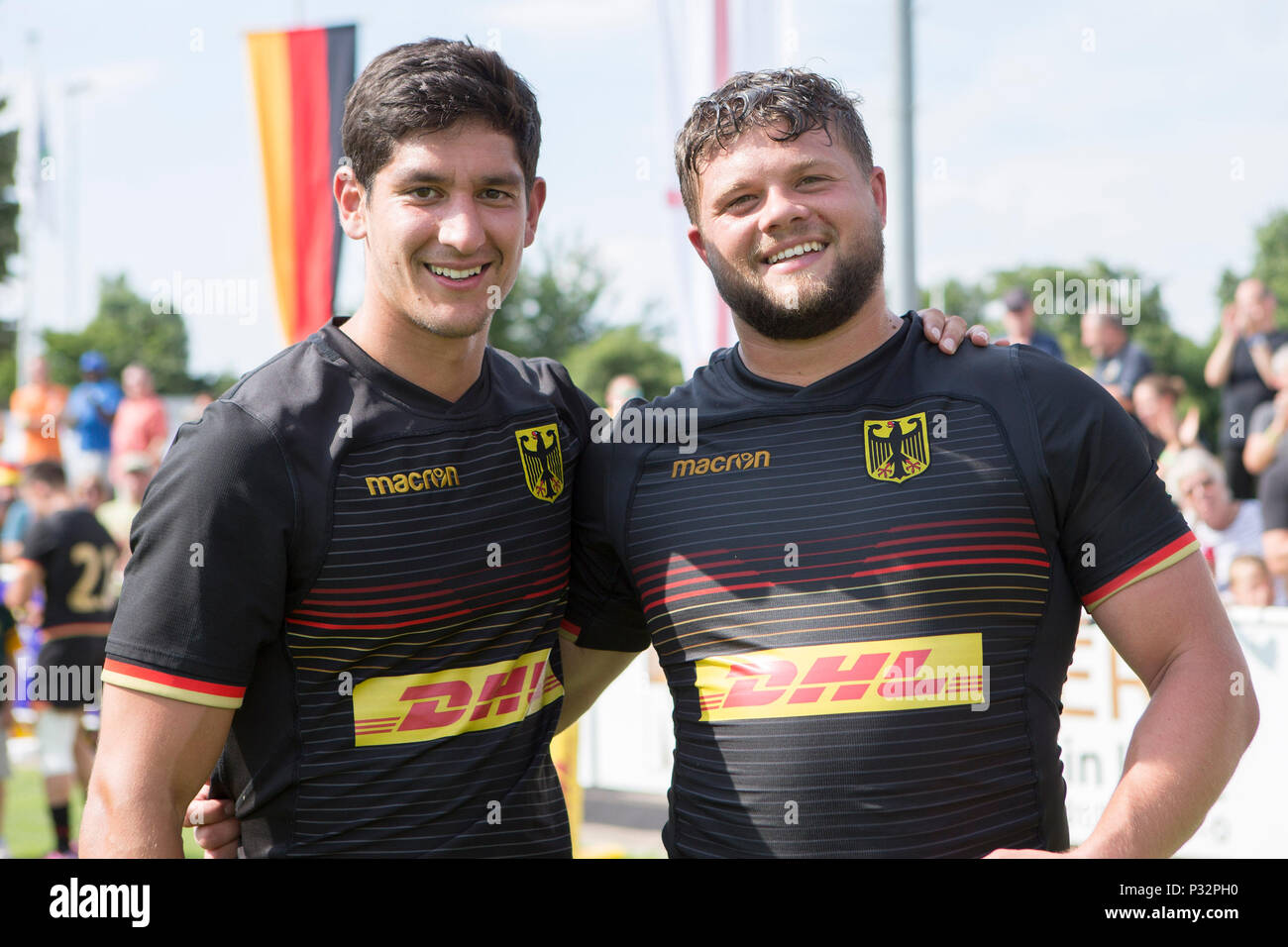 16 June 2018, Germany, Heidelberg: Qualification match for the 2019 Rugby  World Cup in Japan, Germany